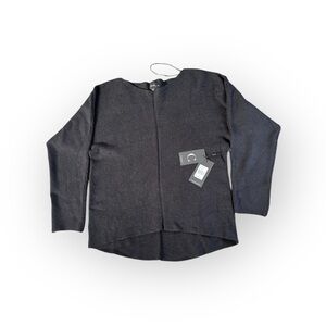 Cyrus Soft Ribbed Knit Pullover Black XL